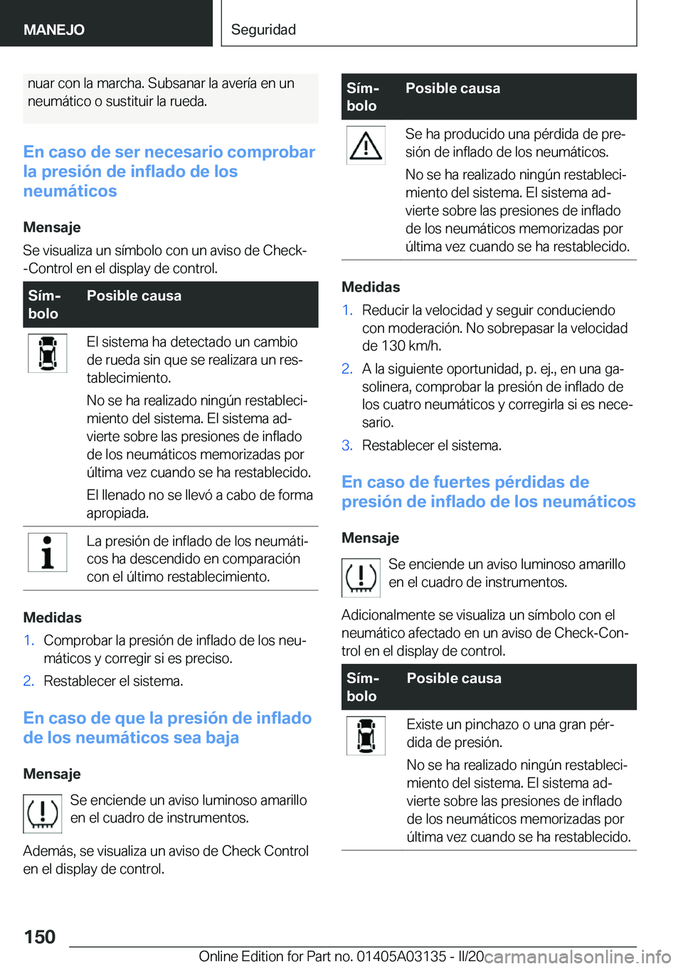 BMW M4 2020  Manuales de Empleo (in Spanish) �n�u�a�r��c�o�n��l�a��m�a�r�c�h�a�.��S�u�b�s�a�n�a�r��l�a��a�v�e�r�