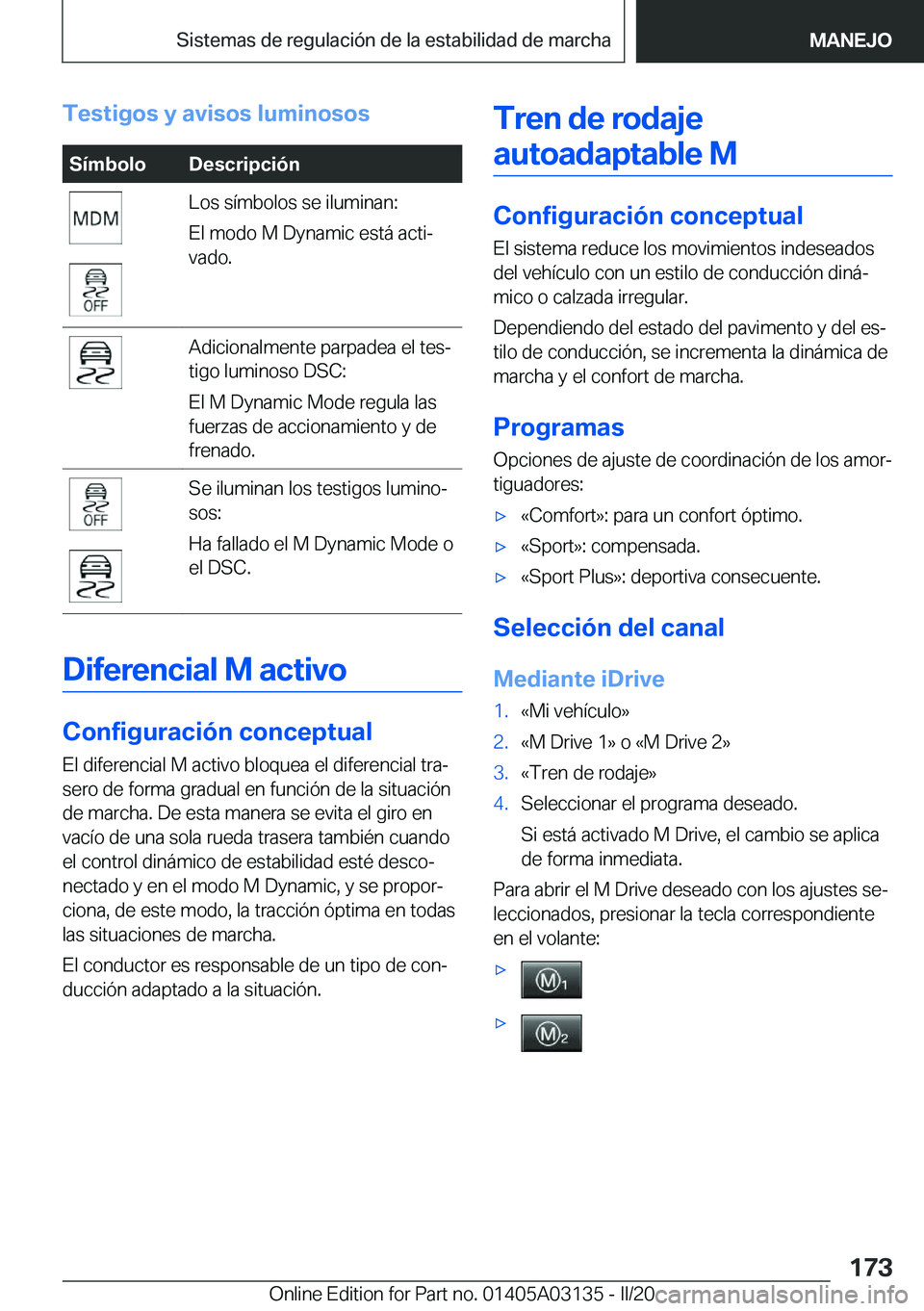 BMW M4 2020  Manuales de Empleo (in Spanish) �T�e�s�t�i�g�o�s��y��a�v�i�s�o�s��l�u�m�i�n�o�s�o�s�S�