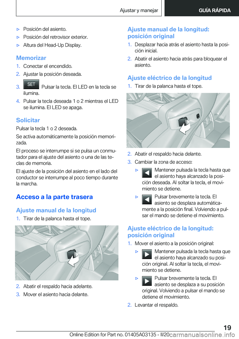 BMW M4 2020  Manuales de Empleo (in Spanish) x�P�o�s�i�c�i�