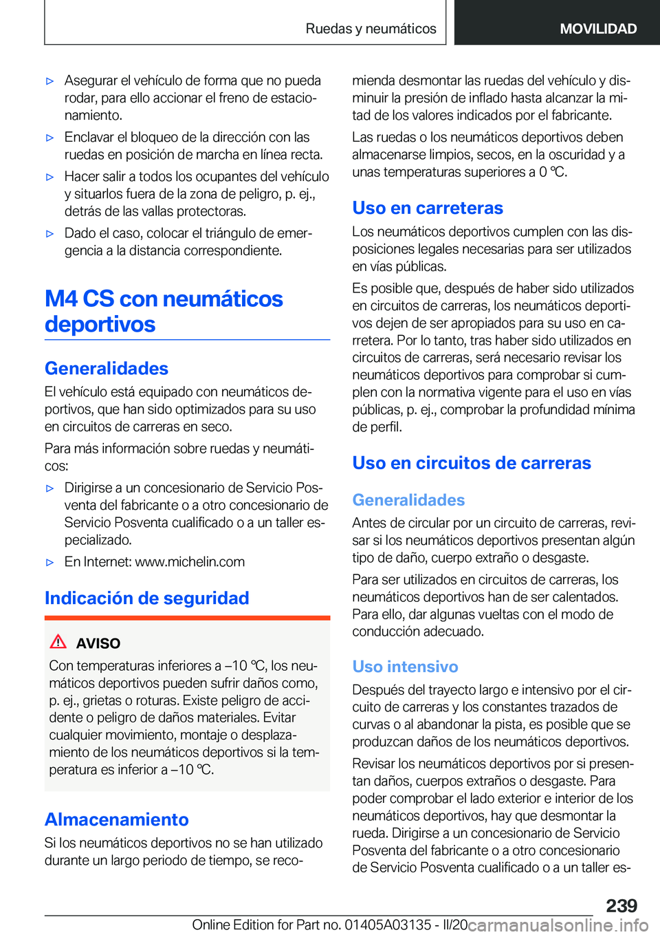 BMW M4 2020  Manuales de Empleo (in Spanish) x�A�s�e�g�u�r�a�r��e�l��v�e�h�
