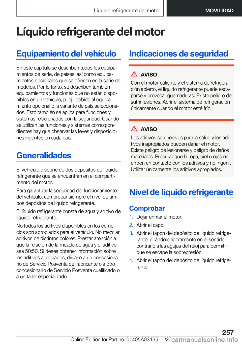 BMW M4 2020  Manuales de Empleo (in Spanish) �L�