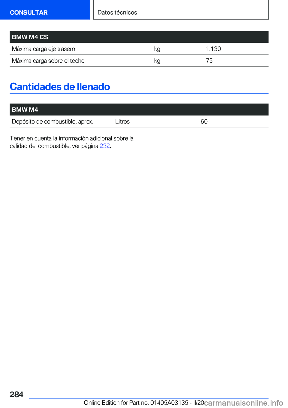 BMW M4 2020  Manuales de Empleo (in Spanish) �B�M�W��M�4��C�S�M�