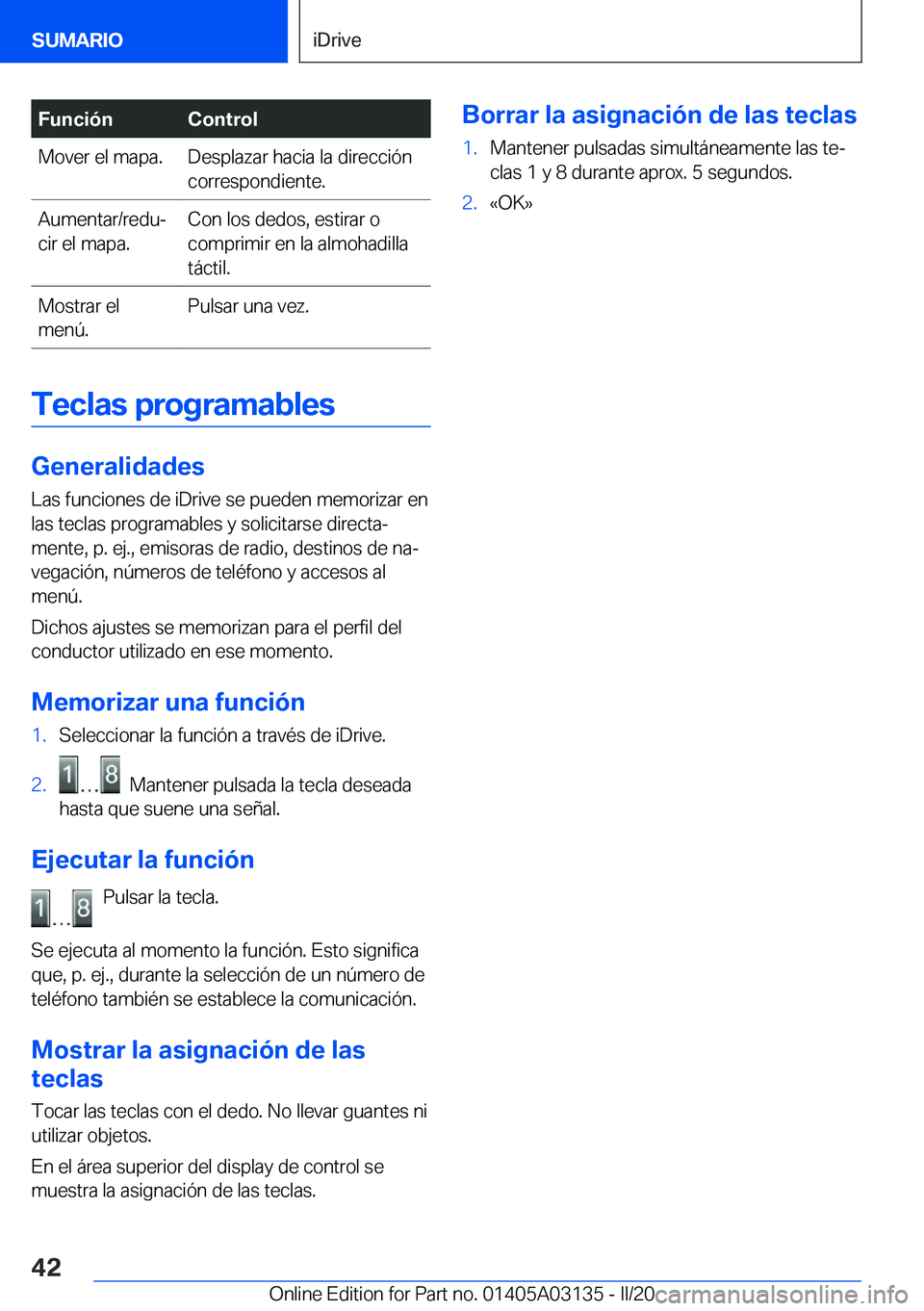 BMW M4 2020  Manuales de Empleo (in Spanish) �F�u�n�c�i�