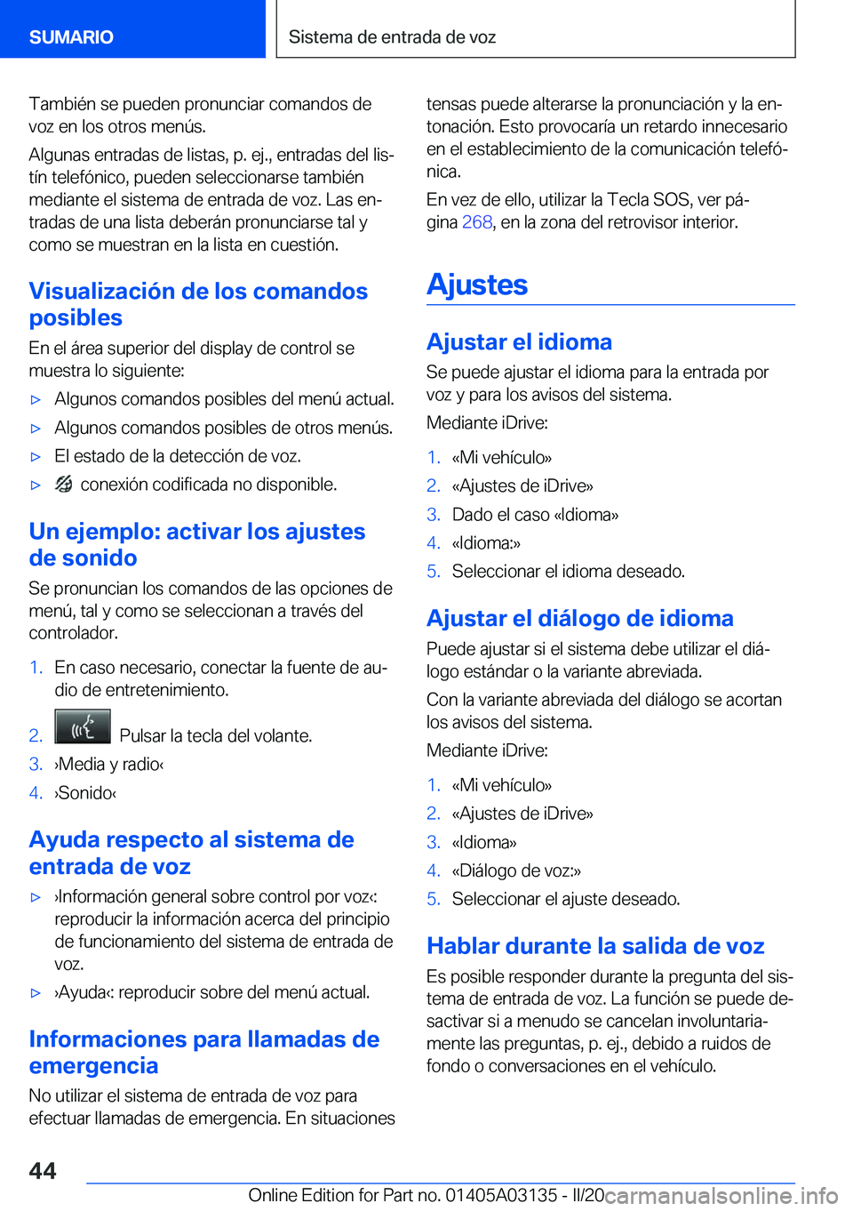 BMW M4 2020  Manuales de Empleo (in Spanish) �T�a�m�b�i�