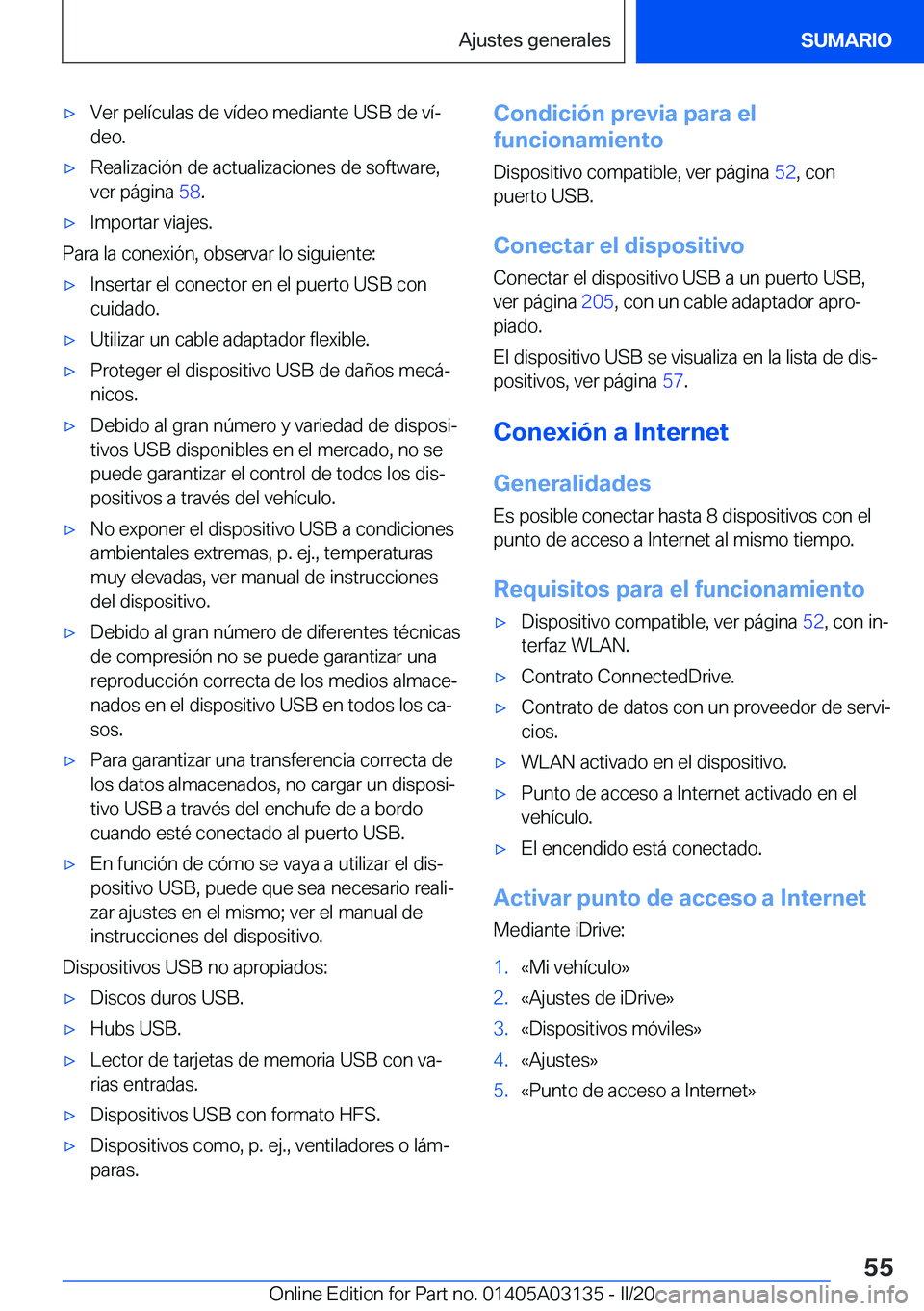 BMW M4 2020  Manuales de Empleo (in Spanish) x�V�e�r��p�e�l�