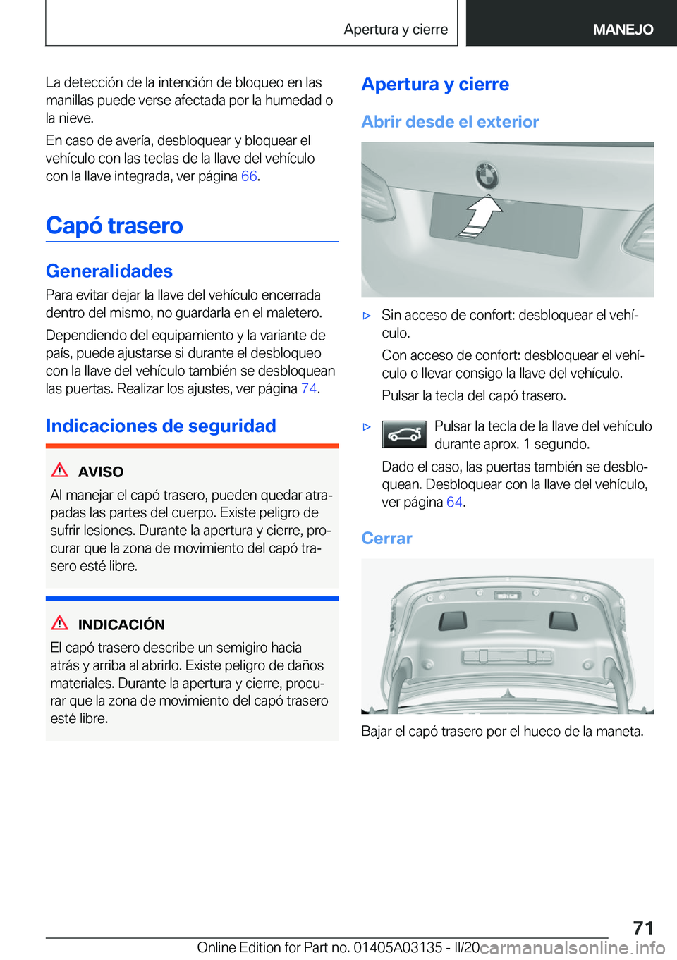 BMW M4 2020  Manuales de Empleo (in Spanish) �L�a��d�e�t�e�c�c�i�