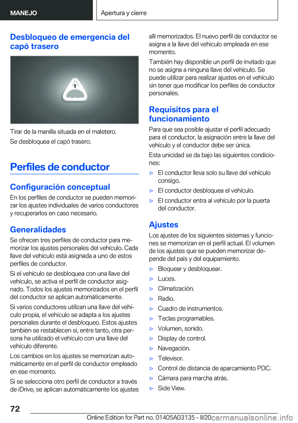 BMW M4 2020  Manuales de Empleo (in Spanish) �D�e�s�b�l�o�q�u�e�o��d�e��e�m�e�r�g�e�n�c�i�a��d�e�l
�c�a�p�