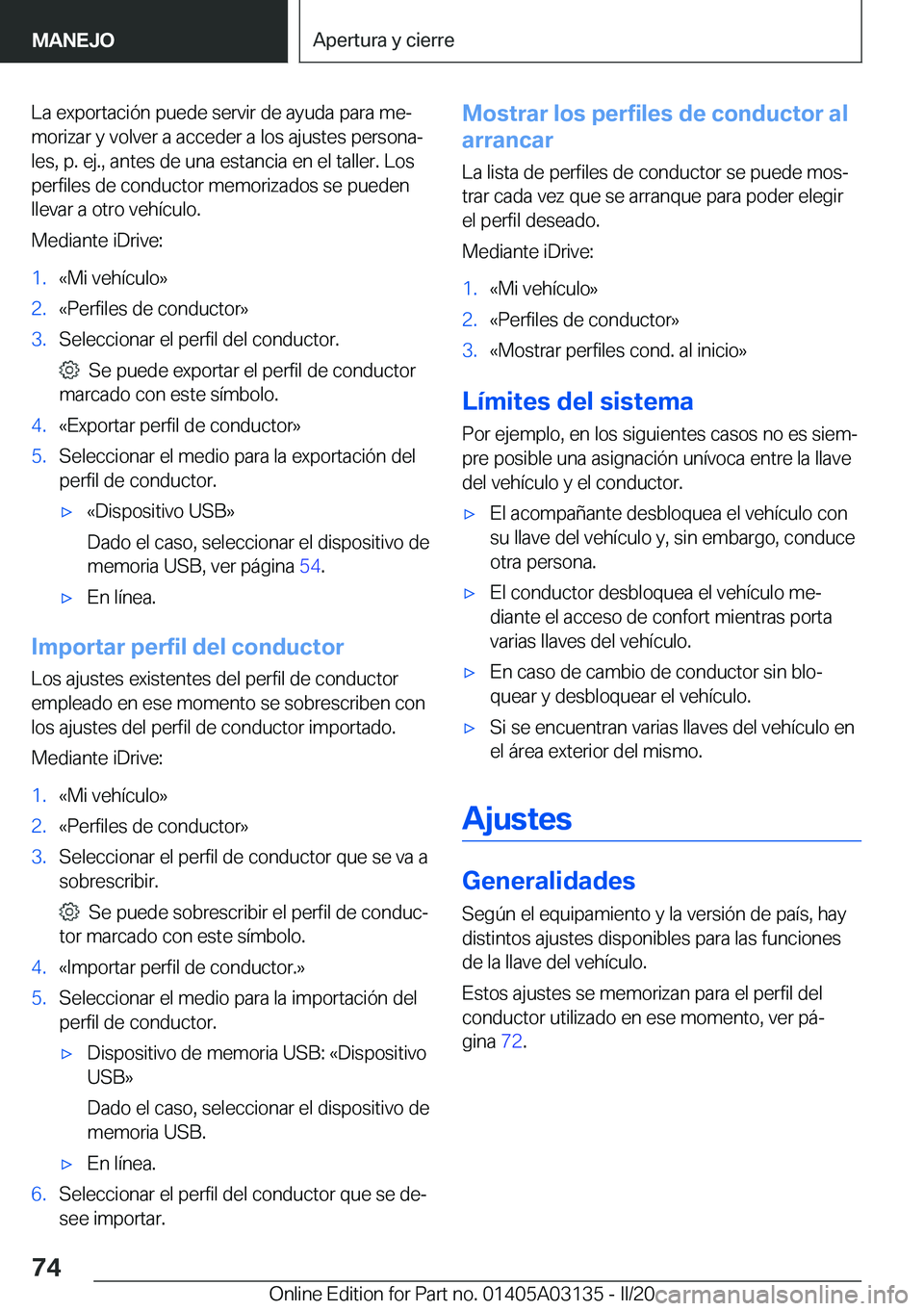 BMW M4 2020  Manuales de Empleo (in Spanish) �L�a��e�x�p�o�r�t�a�c�i�