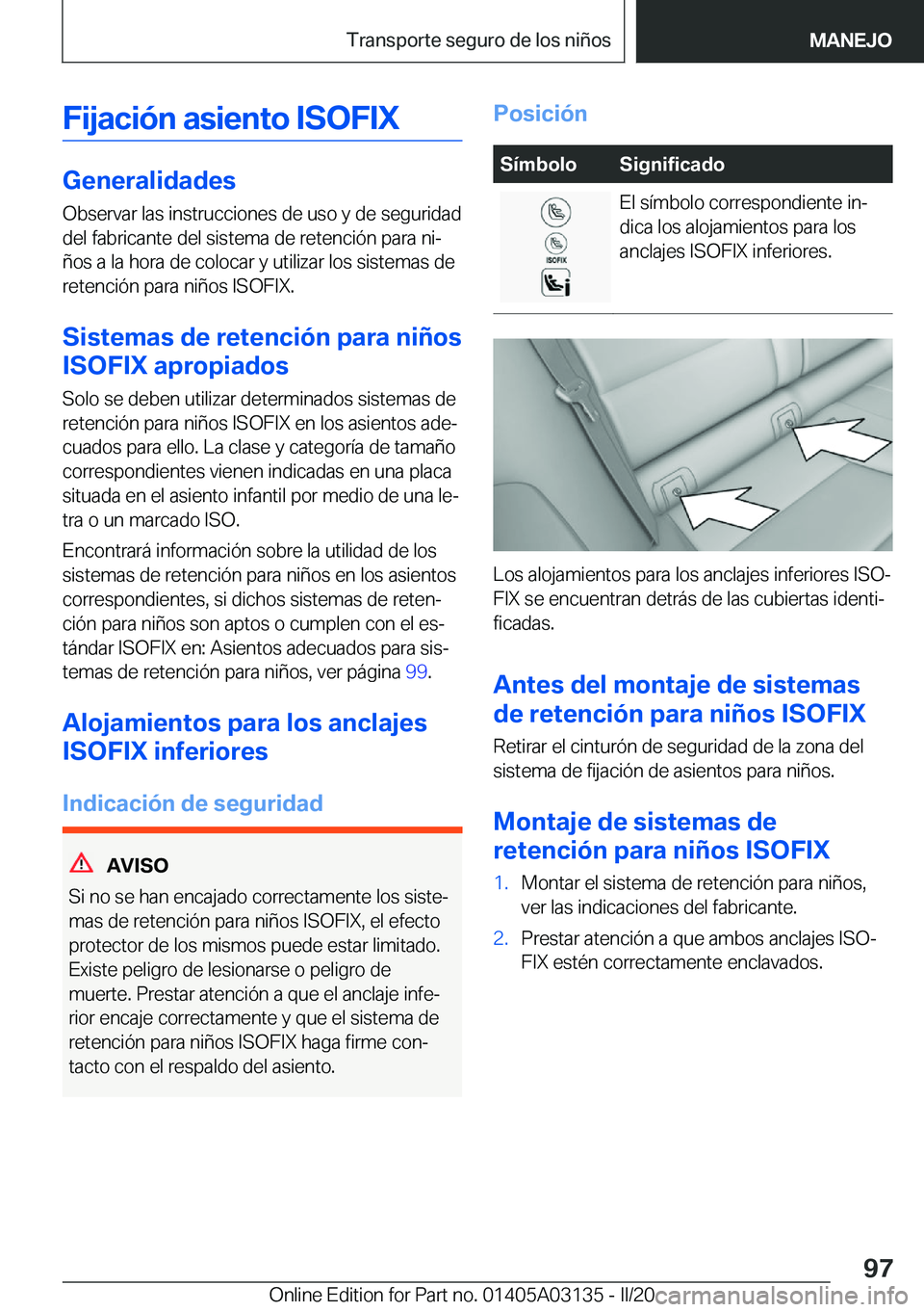BMW M4 2020  Manuales de Empleo (in Spanish) �F�i�j�a�c�i�