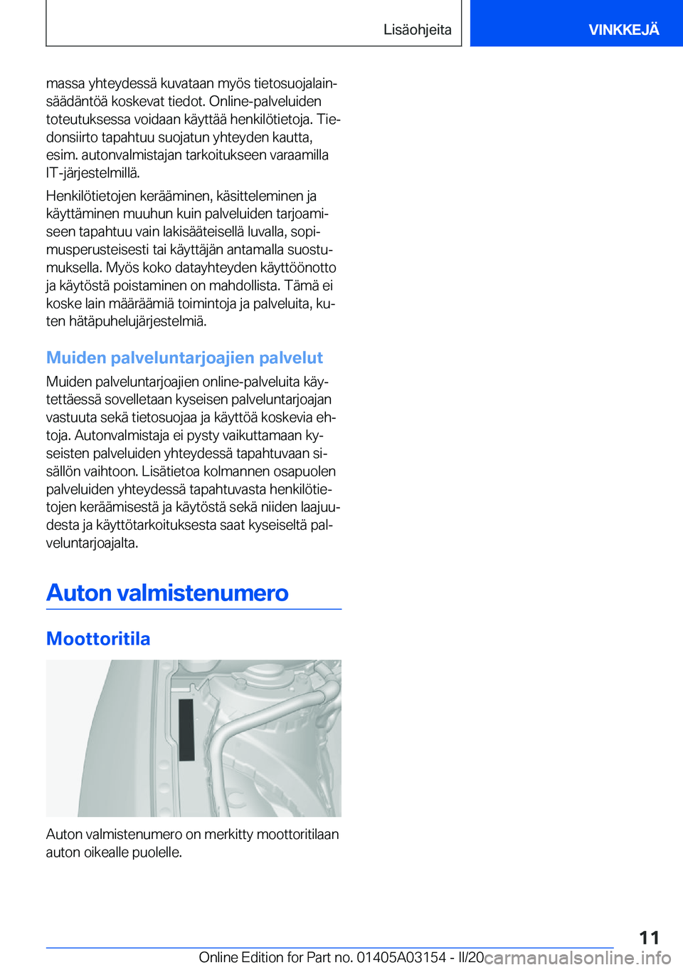 BMW M4 2020  Omistajan Käsikirja (in Finnish) �m�a�s�s�a��y�h�t�e�y�d�e�s�s�
