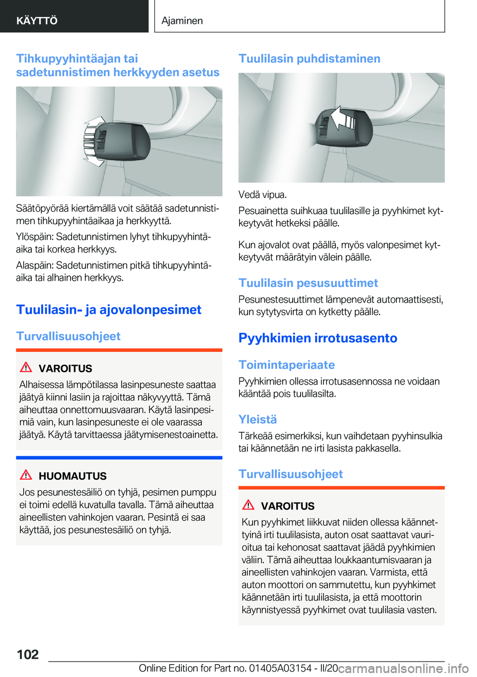 BMW M4 2020  Omistajan Käsikirja (in Finnish) �T�i�h�k�u�p�y�y�h�i�n�t�