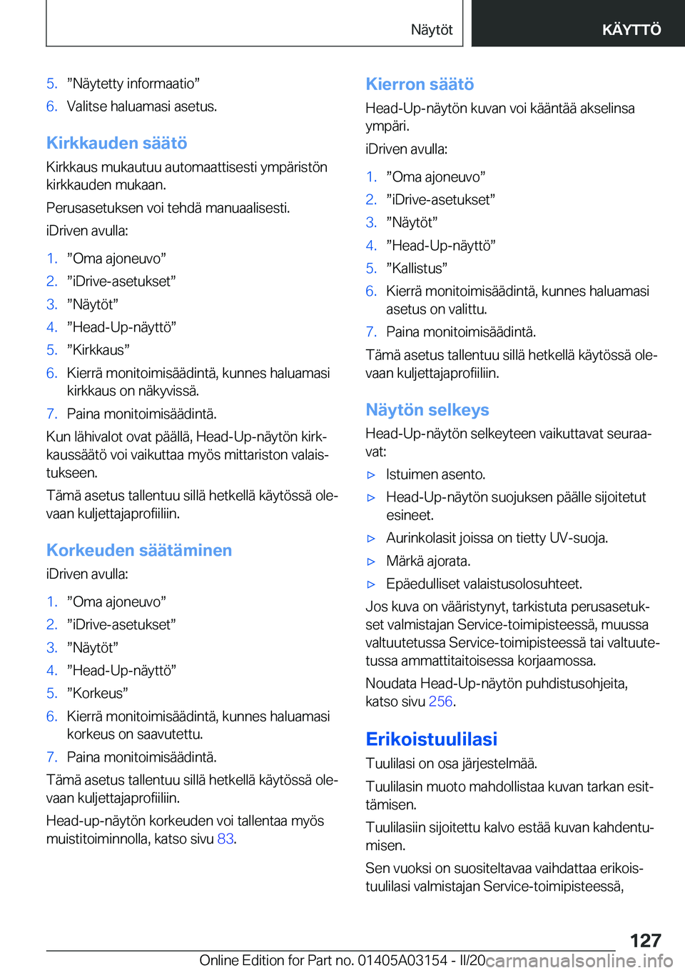 BMW M4 2020  Omistajan Käsikirja (in Finnish) �5�.w�N�