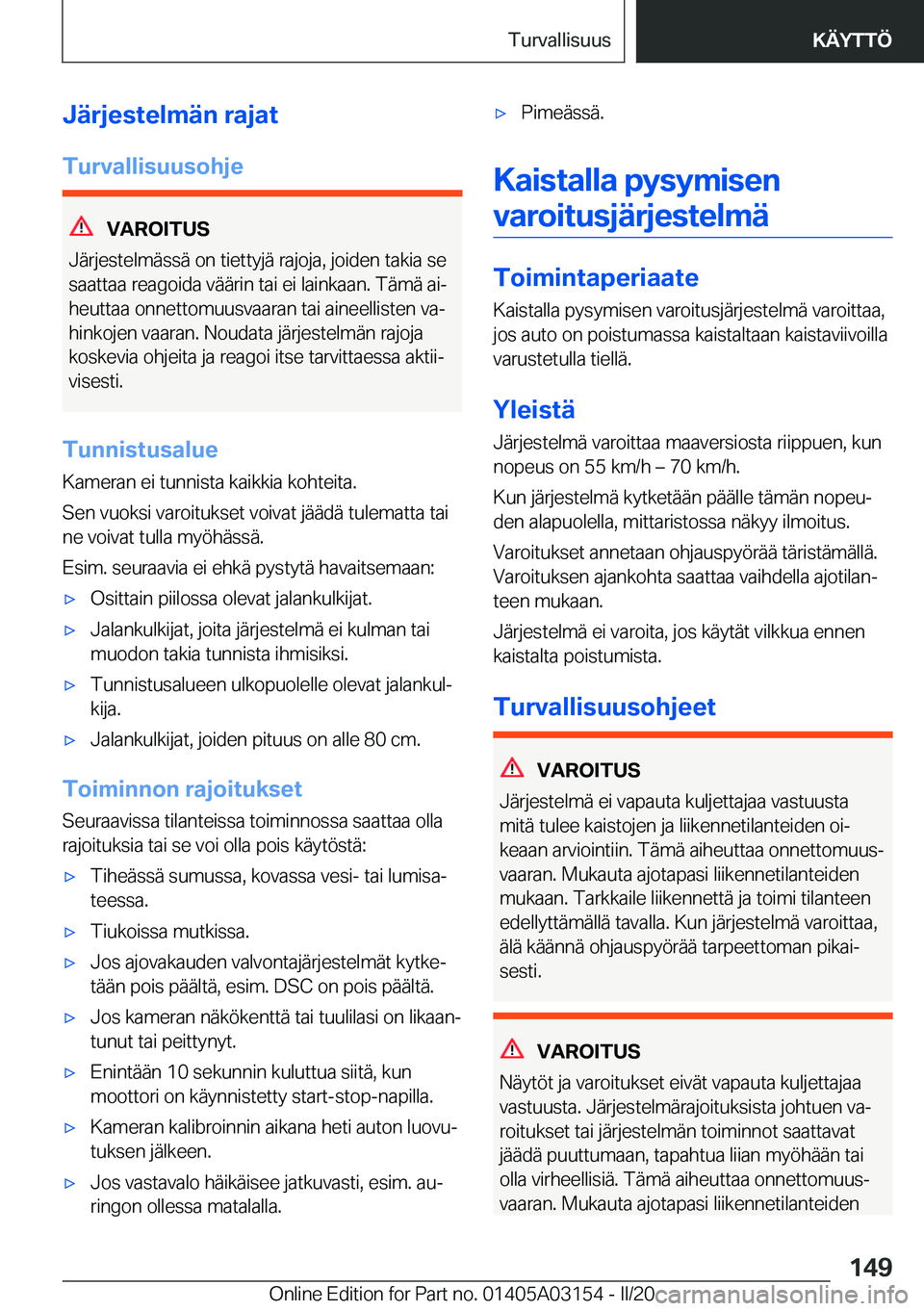 BMW M4 2020  Omistajan Käsikirja (in Finnish) �J�