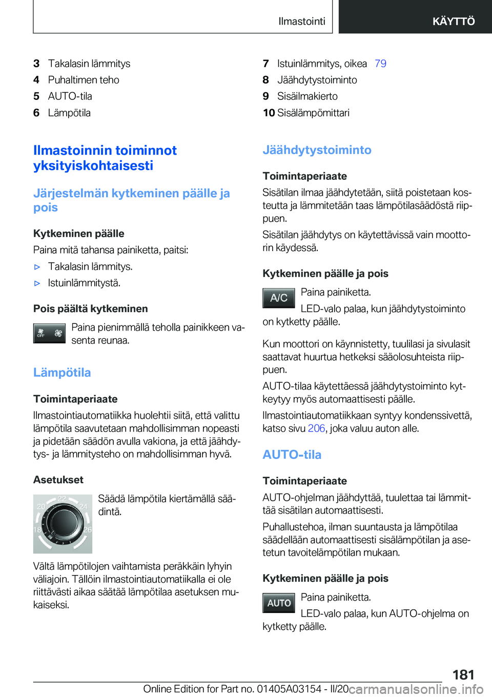 BMW M4 2020  Omistajan Käsikirja (in Finnish) �3�T�a�k�a�l�a�s�i�n��l�