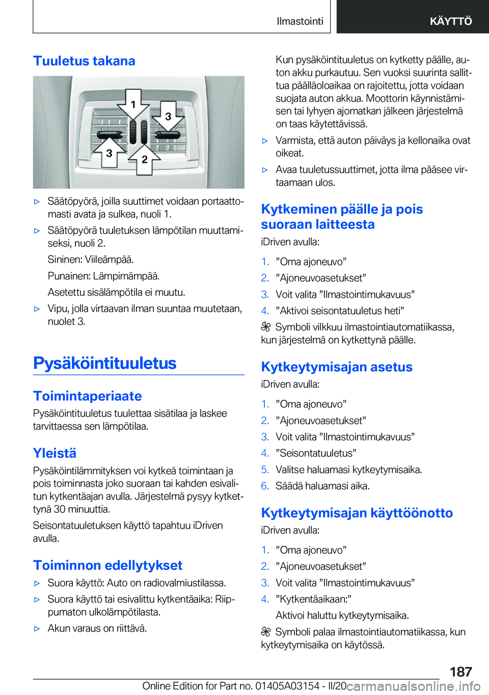 BMW M4 2020  Omistajan Käsikirja (in Finnish) �T�u�u�l�e�t�u�s��t�a�k�a�n�a'x�S�
