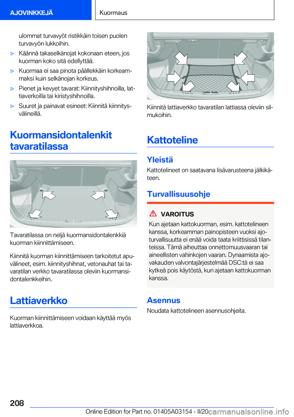 BMW M4 2020  Omistajan Käsikirja (in Finnish) �u�l�o�m�m�a�t��t�u�r�v�a�v�y�