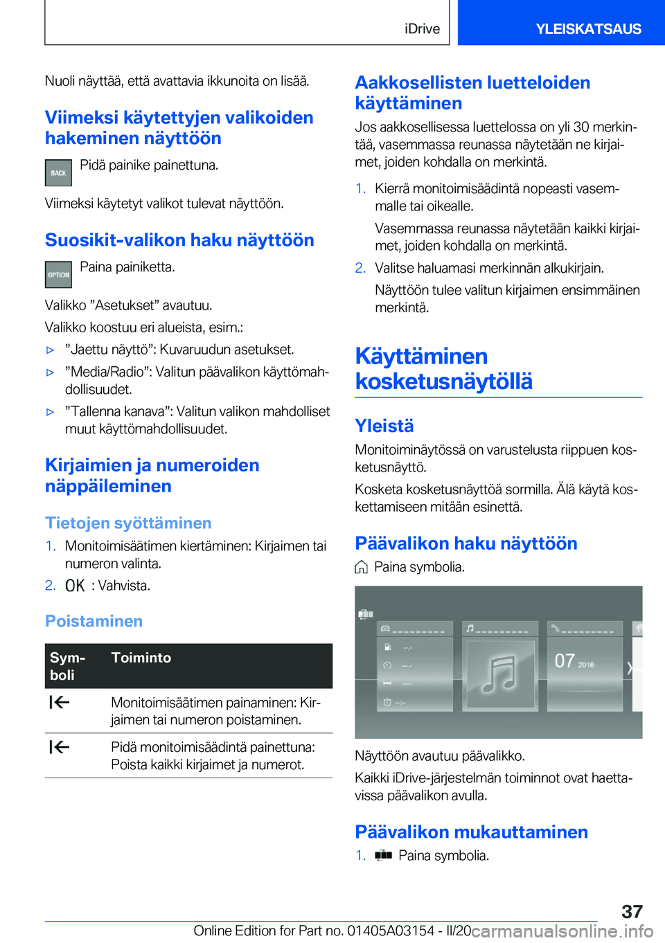 BMW M4 2020  Omistajan Käsikirja (in Finnish) �N�u�o�l�i��n�