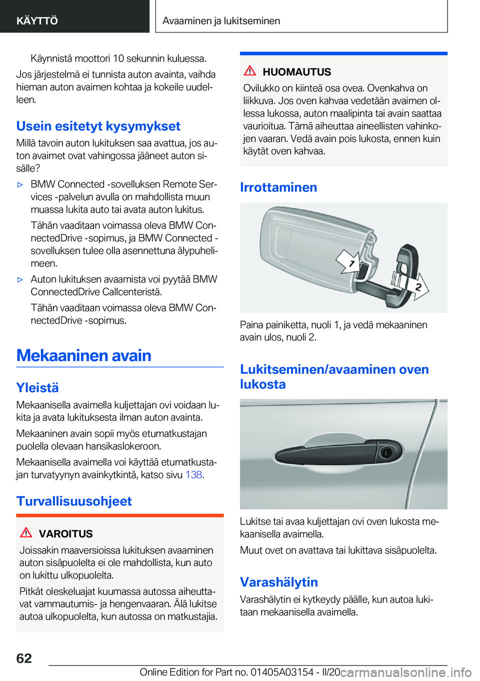 BMW M4 2020  Omistajan Käsikirja (in Finnish) �K�
