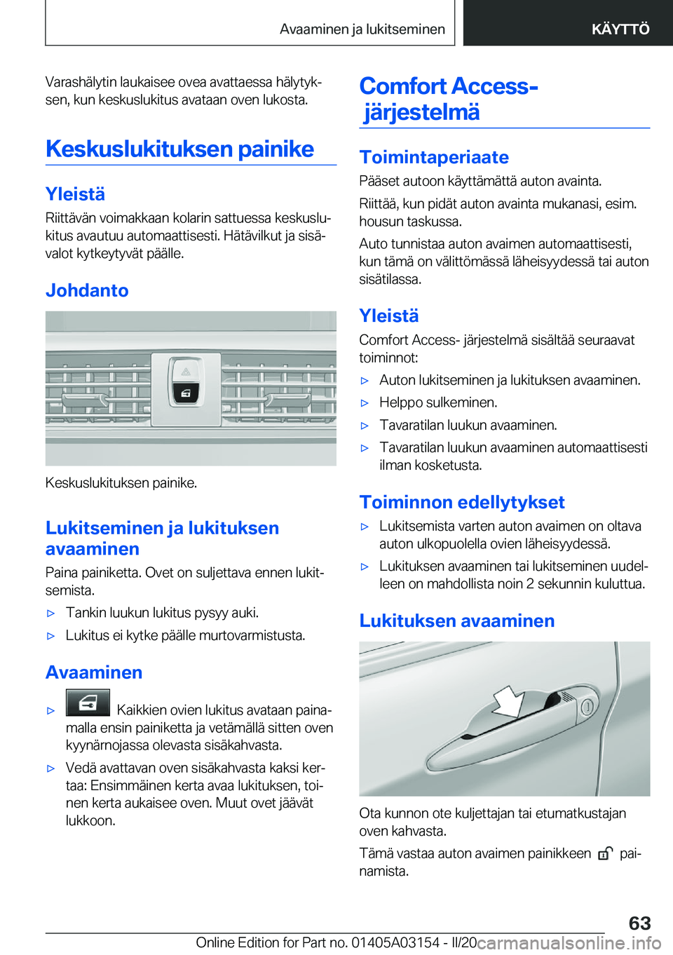 BMW M4 2020  Omistajan Käsikirja (in Finnish) �V�a�r�a�s�h�