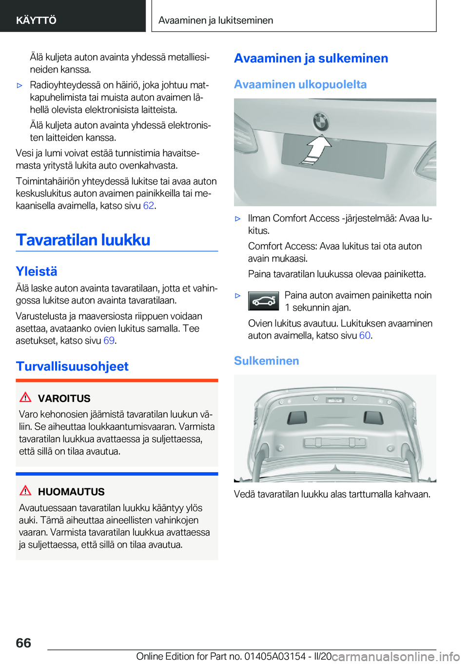 BMW M4 2020  Omistajan Käsikirja (in Finnish) �