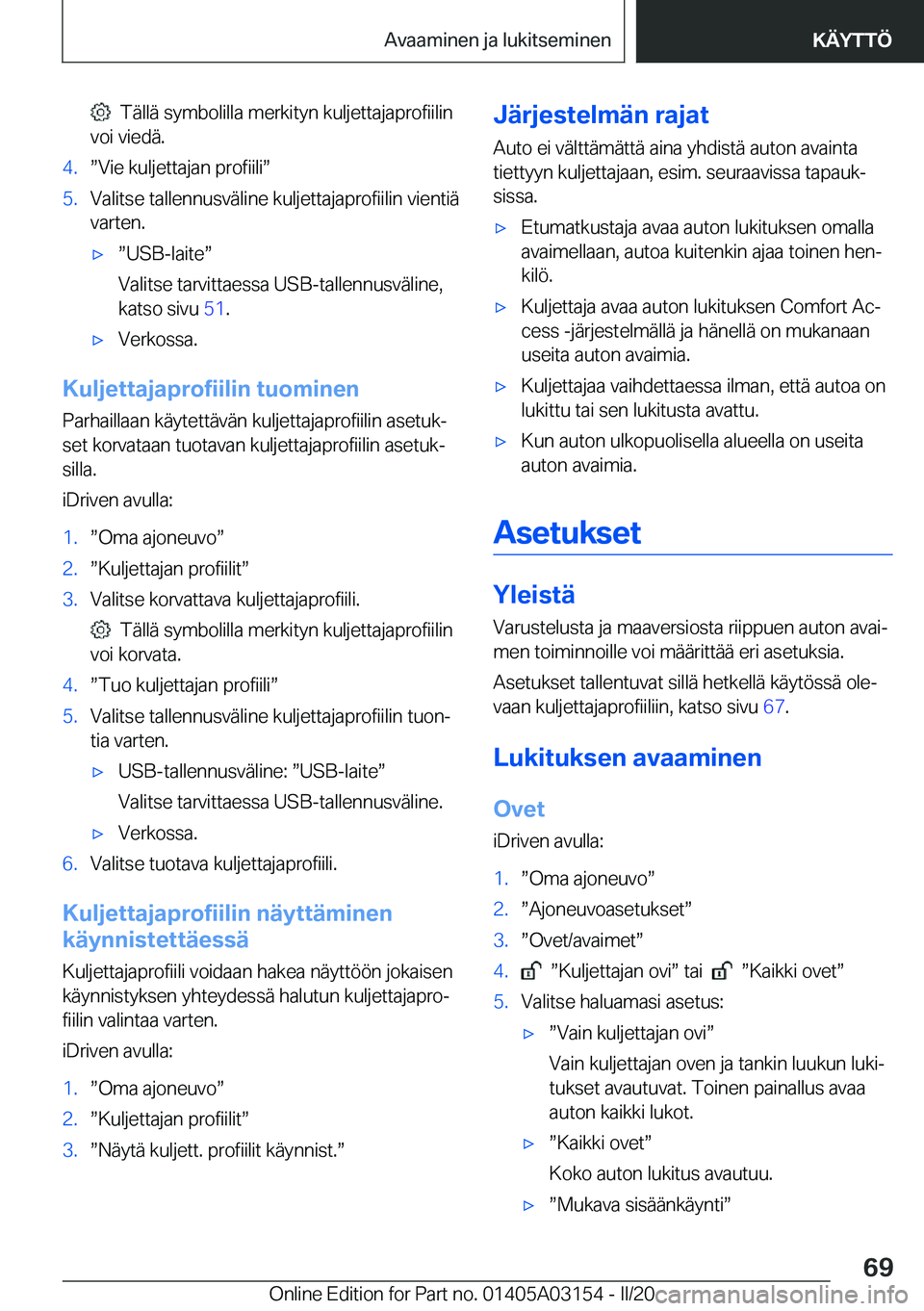 BMW M4 2020  Omistajan Käsikirja (in Finnish) ���T�