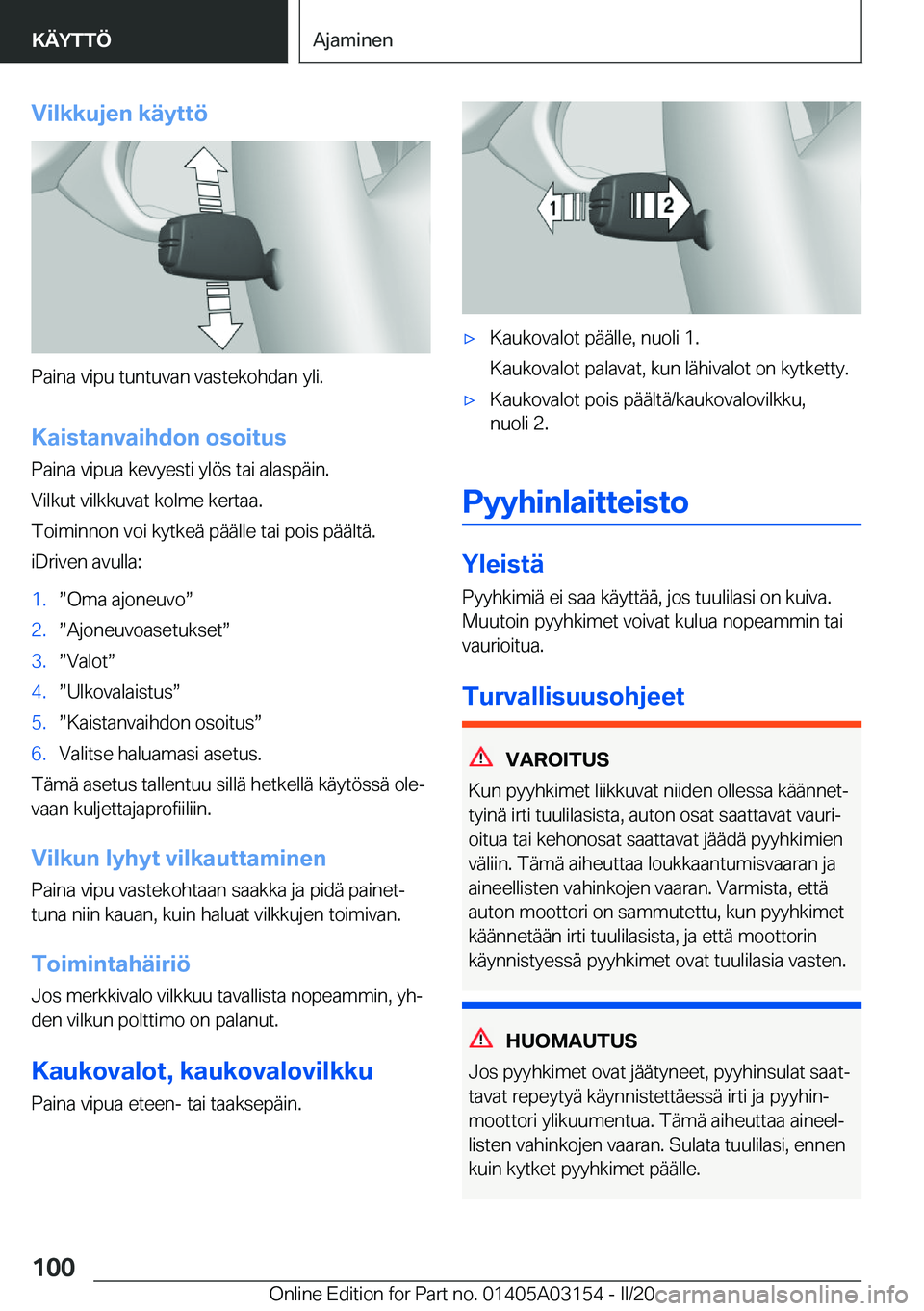 BMW M4 2020  Omistajan Käsikirja (in Finnish) �V�i�l�k�k�u�j�e�n��k�