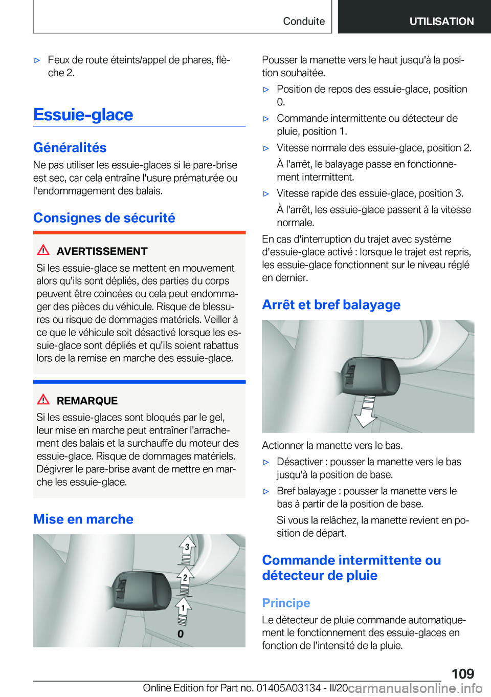 BMW M4 2020  Notices Demploi (in French) 'x�F�e�u�x��d�e��r�o�u�t�e��é�t�e�i�n�t�s�/�a�p�p�e�l��d�e��p�h�a�r�e�s�,��f�l�èj
�c�h�e��2�.
�E�s�s�u�i�e�-�g�l�a�c�e
�G�é�n�é�r�a�l�i�t�é�s
�N�e��p�a�s��u�t�i�l�i�s�e�r��l�e�s��