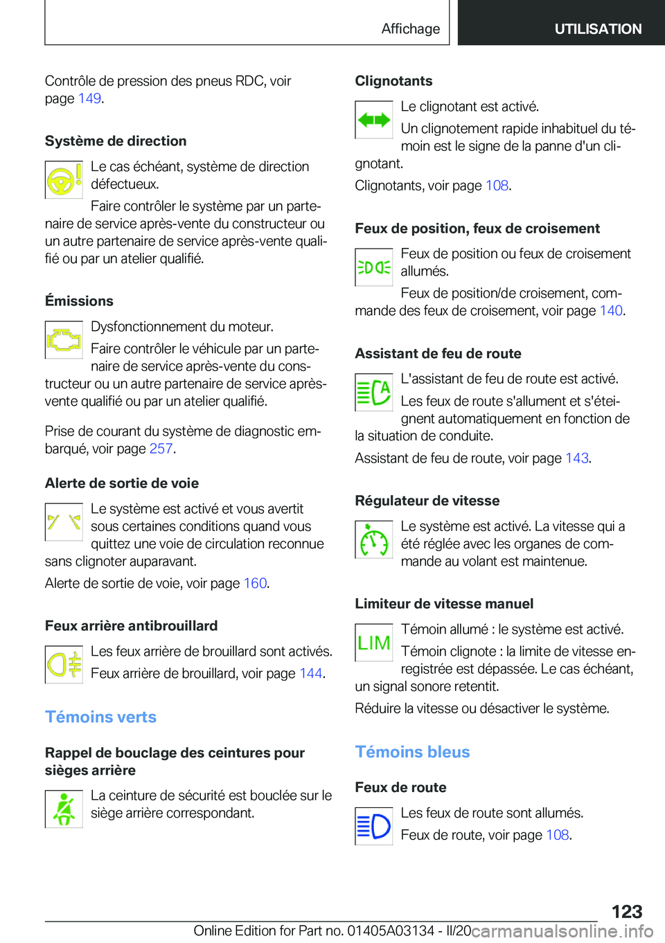BMW M4 2020  Notices Demploi (in French) �C�o�n�t�r�