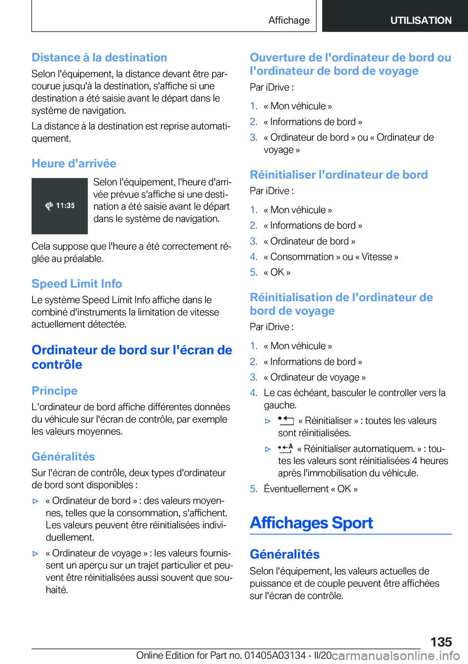 BMW M4 2020  Notices Demploi (in French) �D�i�s�t�a�n�c�e��