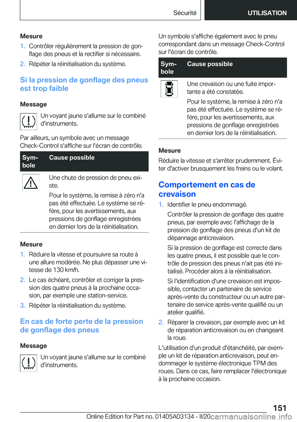 BMW M4 2020  Notices Demploi (in French) �M�e�s�u�r�e�1�.�C�o�n�t�r�