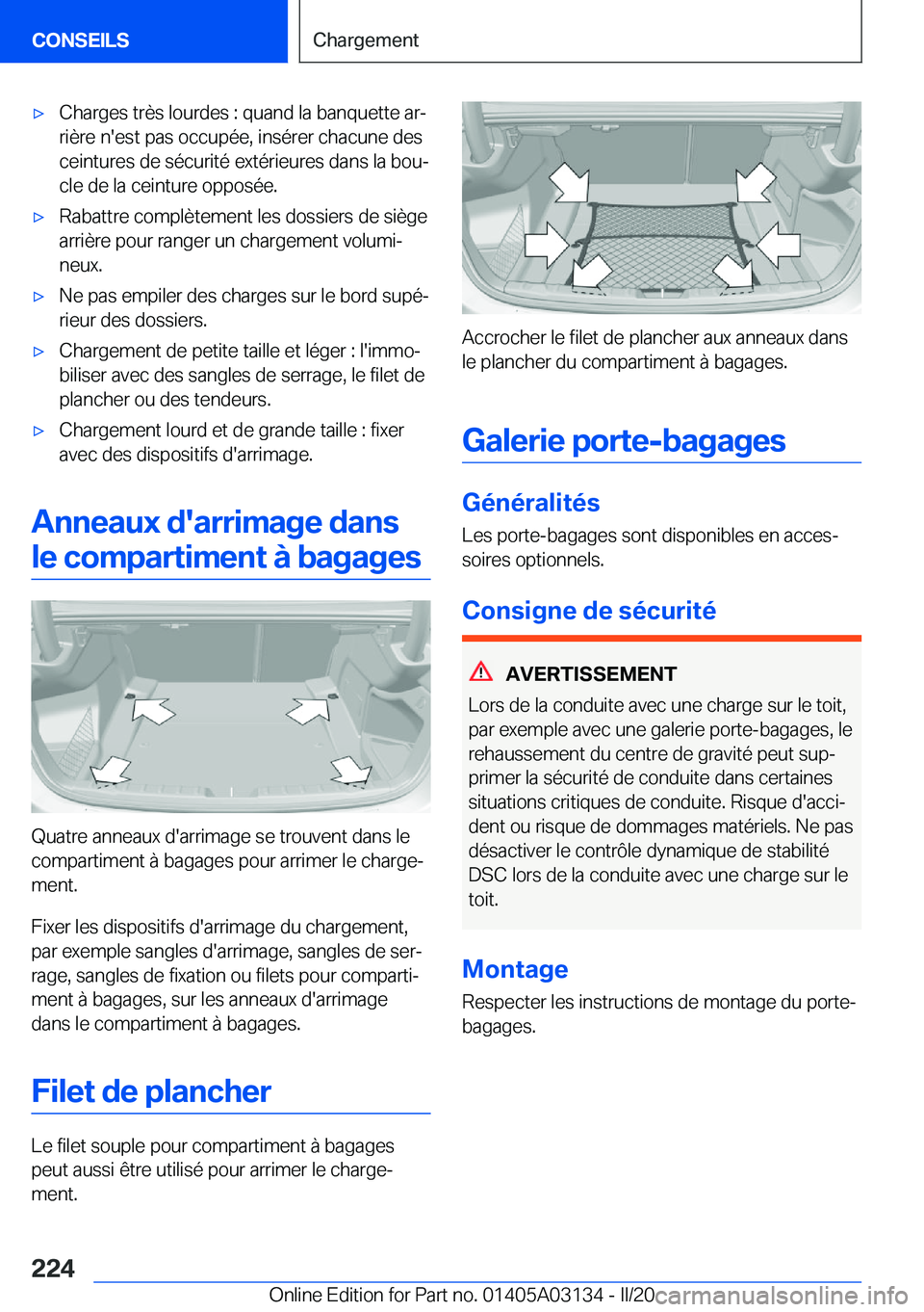 BMW M4 2020  Notices Demploi (in French) 'x�C�h�a�r�g�e�s��t�r�è�s��l�o�u�r�d�e�s��:��q�u�a�n�d��l�a��b�a�n�q�u�e�t�t�e��a�rj�r�i�è�r�e��n�'�e�s�t��p�a�s��o�c�c�u�p�é�e�,��i�n�s�é�r�e�r��c�h�a�c�u�n�e��d�e�s�c�e�i�n