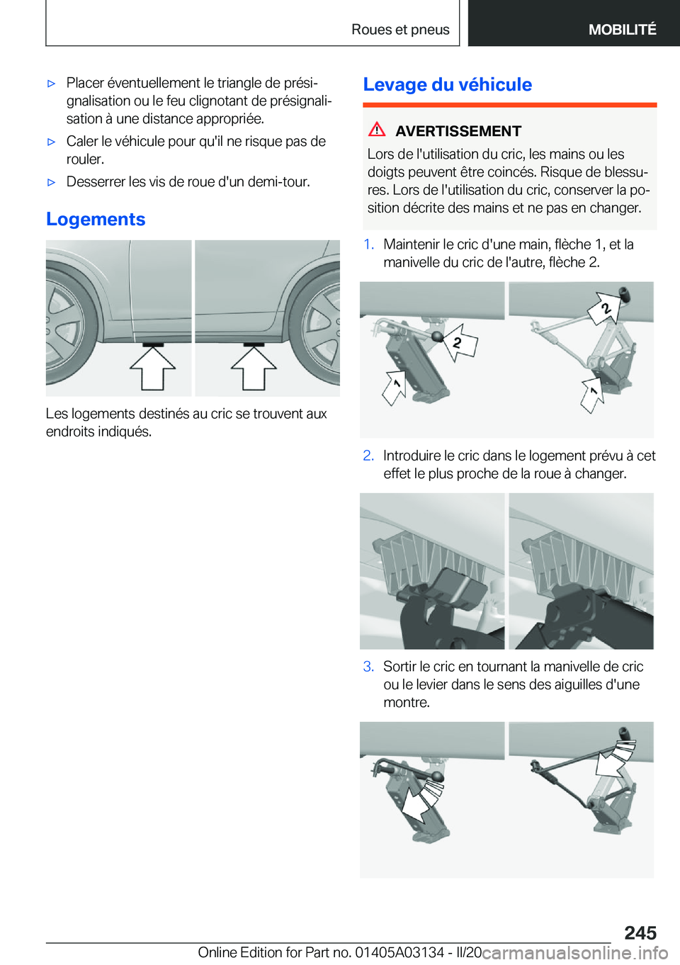 BMW M4 2020  Notices Demploi (in French) 'x�P�l�a�c�e�r��é�v�e�n�t�u�e�l�l�e�m�e�n�t��l�e��t�r�i�a�n�g�l�e��d�e��p�r�é�s�ij
�g�n�a�l�i�s�a�t�i�o�n��o�u��l�e��f�e�u��c�l�i�g�n�o�t�a�n�t��d�e��p�r�é�s�i�g�n�a�l�ij
�s�a�t�i�