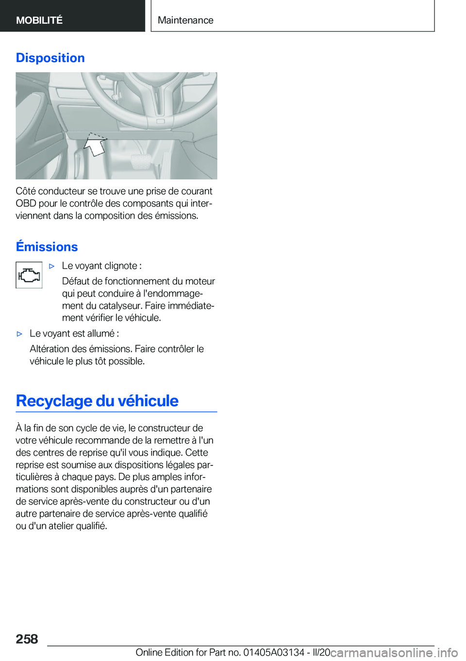 BMW M4 2020  Notices Demploi (in French) �D�i�s�p�o�s�i�t�i�o�n
�C�