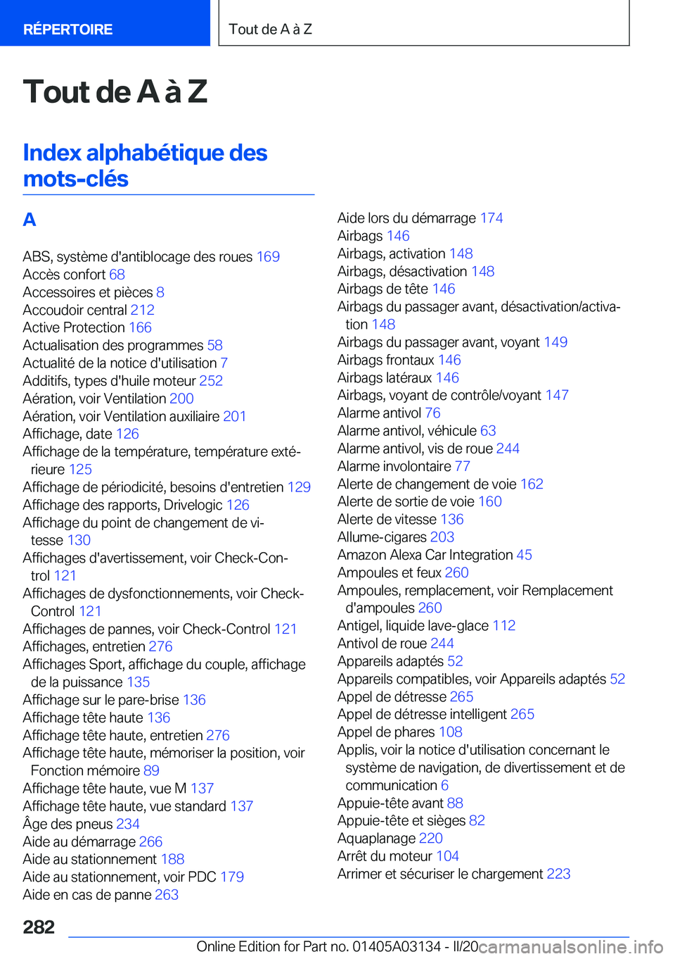 BMW M4 2020  Notices Demploi (in French) �T�o�u�t��d�e��A��