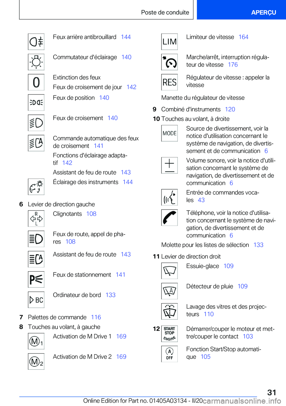 BMW M4 2020  Notices Demploi (in French) �F�e�u�x��a�r�r�i�è�r�e��a�n�t�i�b�r�o�u�i�l�l�a�r�d\_�1�4�4�C�o�m�m�u�t�a�t�e�u�r��d�'�é�c�l�a�i�r�a�g�e\_ �1�4�0�E�x�t�i�n�c�t�i�o�n��d�e�s��f�e�u�x
�F�e�u�x��d�e��c�r�o�i�s�e�m�e�n