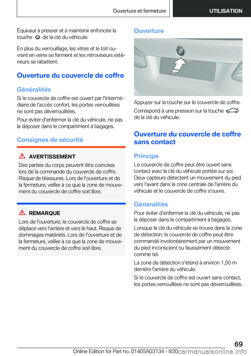 BMW M4 2020  Notices Demploi (in French) �