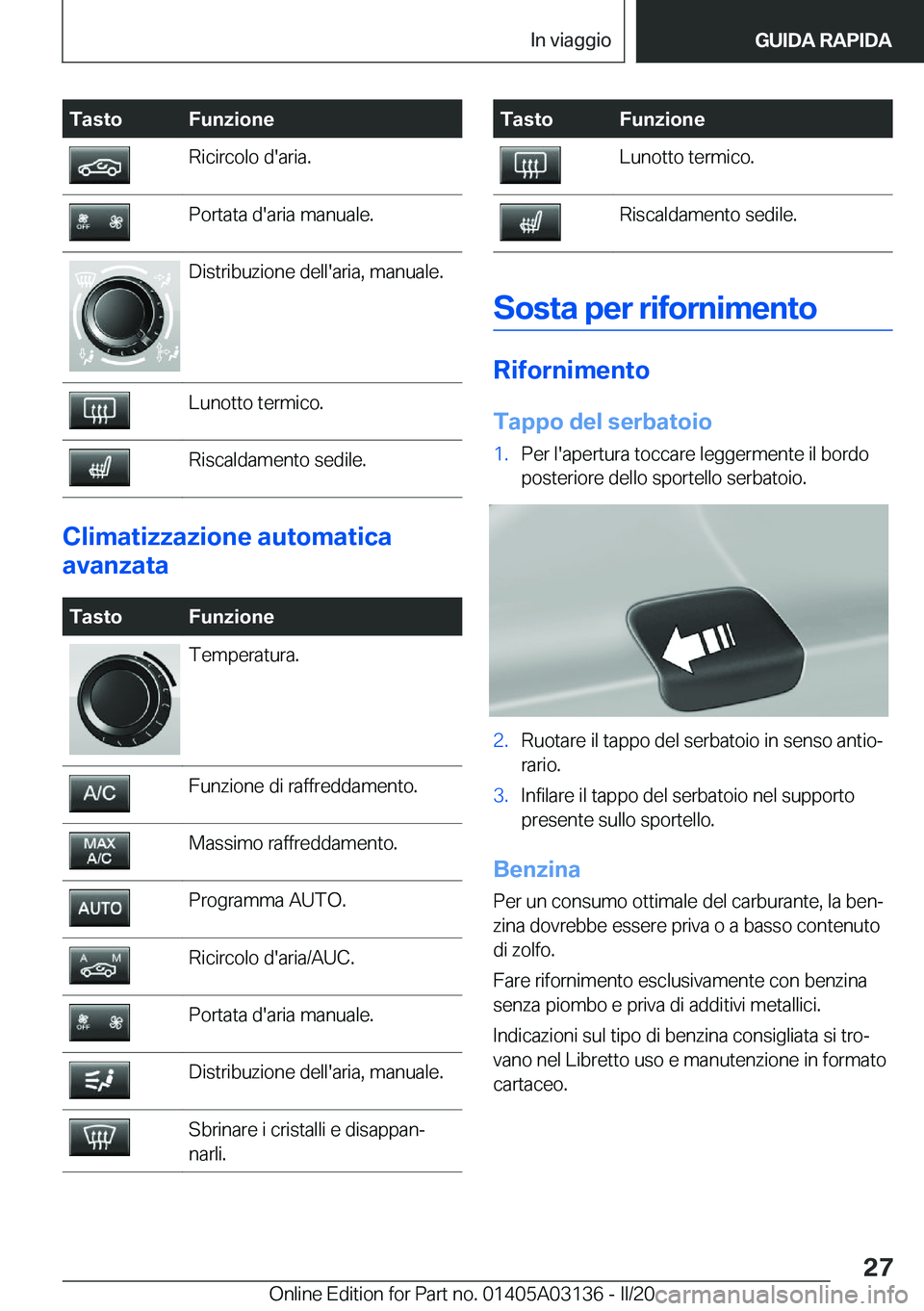 BMW M4 2020  Libretti Di Uso E manutenzione (in Italian) �T�a�s�t�o�F�u�n�z�i�o�n�e�R�i�c�i�r�c�o�l�o��d�'�a�r�i�a�.�P�o�r�t�a�t�a��d�'�a�r�i�a��m�a�n�u�a�l�e�.�D�i�s�t�r�i�b�u�z�i�o�n�e��d�e�l�l�'�a�r�i�a�,��m�a�n�u�a�l�e�.�L�u�n�o�t�t�o�