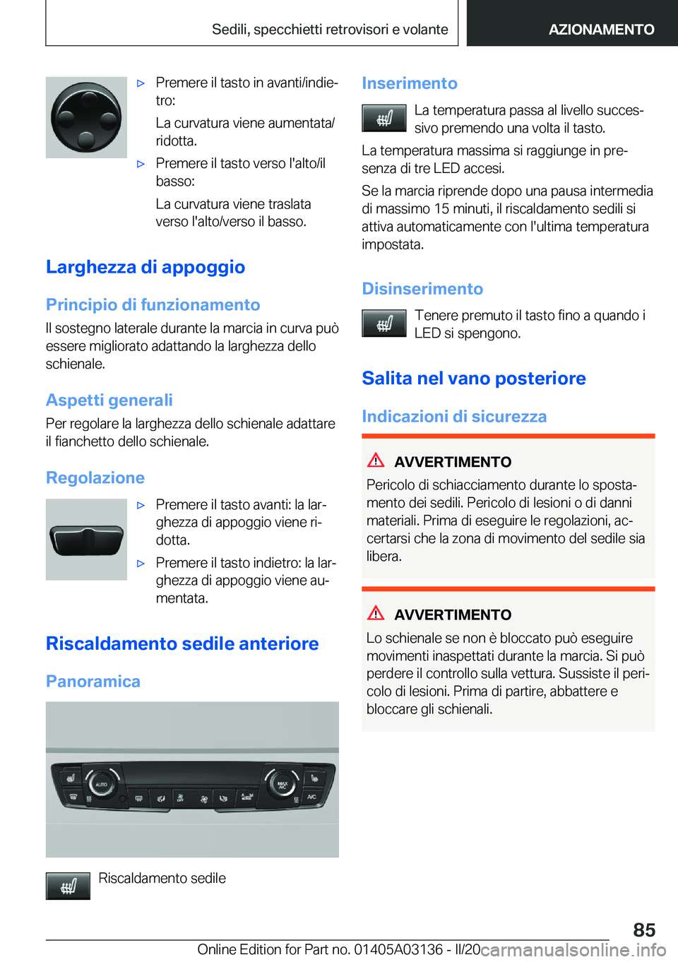 BMW M4 2020  Libretti Di Uso E manutenzione (in Italian) 'x�P�r�e�m�e�r�e��i�l��t�a�s�t�o��i�n��a�v�a�n�t�i�/�i�n�d�i�eª
�t�r�o�:
�L�a��c�u�r�v�a�t�u�r�a��v�i�e�n�e��a�u�m�e�n�t�a�t�a�/
�r�i�d�o�t�t�a�.'x�P�r�e�m�e�r�e��i�l��t�a�s�t�o��v