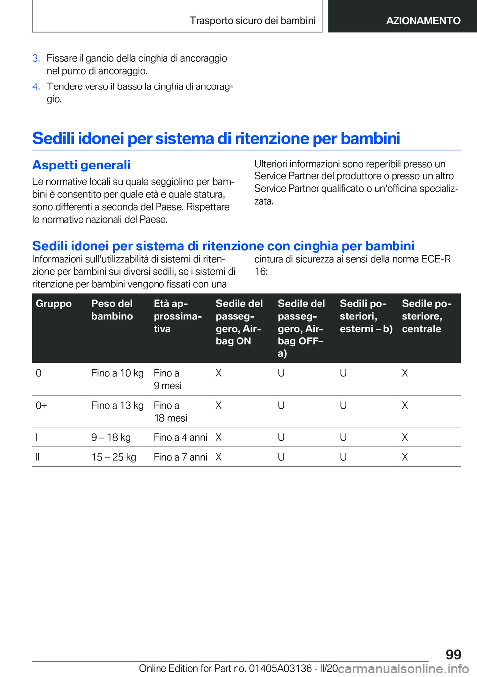BMW M4 2020  Libretti Di Uso E manutenzione (in Italian) �3�.�F�i�s�s�a�r�e��i�l��g�a�n�c�i�o��d�e�l�l�a��c�i�n�g�h�i�a��d�i��a�n�c�o�r�a�g�g�i�o�n�e�l��p�u�n�t�o��d�i��a�n�c�o�r�a�g�g�i�o�.�4�.�T�e�n�d�e�r�e��v�e�r�s�o��i�l��b�a�s�s�o��l�a��c