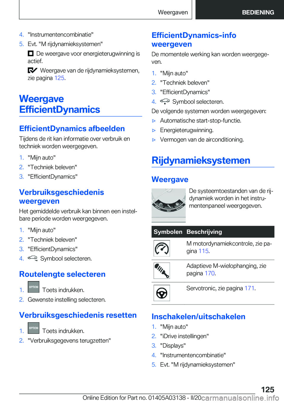 BMW M4 2020  Instructieboekjes (in Dutch) �4�.��I�n�s�t�r�u�m�e�n�t�e�n�c�o�m�b�i�n�a�t�i�e��5�.�E�v�t�.���M��r�i�j�d�y�n�a�m�i�e�k�s�y�s�t�e�m�e�n�
���D�e��w�e�e�r�g�a�v�e��v�o�o�r��e�n�e�r�g�i�e�t�e�r�u�g�w�i�n�n�i�n�g��i�s
�a�c