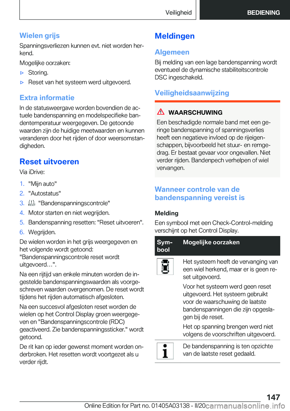 BMW M4 2020  Instructieboekjes (in Dutch) �W�i�e�l�e�n��g�r�i�j�s
�S�p�a�n�n�i�n�g�s�v�e�r�l�i�e�z�e�n��k�u�n�n�e�n��e�v�t�.��n�i�e�t��w�o�r�d�e�n��h�e�rj
�k�e�n�d�.
�M�o�g�e�l�i�j�k�e��o�o�r�z�a�k�e�n�:'x�S�t�o�r�i�n�g�.'x�R�