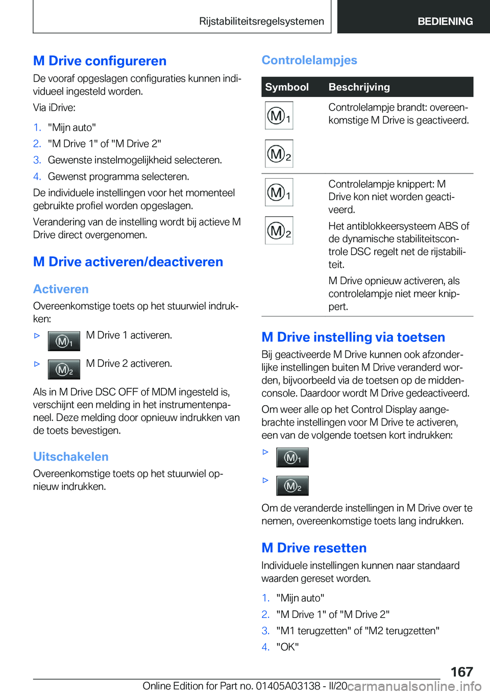 BMW M4 2020  Instructieboekjes (in Dutch) �M��D�r�i�v�e��c�o�n�f�i�g�u�r�e�r�e�n�D�e��v�o�o�r�a�f��o�p�g�e�s�l�a�g�e�n��c�o�n�f�i�g�u�r�a�t�i�e�s��k�u�n�n�e�n��i�n�d�ij�v�i�d�u�e�e�l��i�n�g�e�s�t�e�l�d��w�o�r�d�e�n�.
�V�i�a��i�D�r�