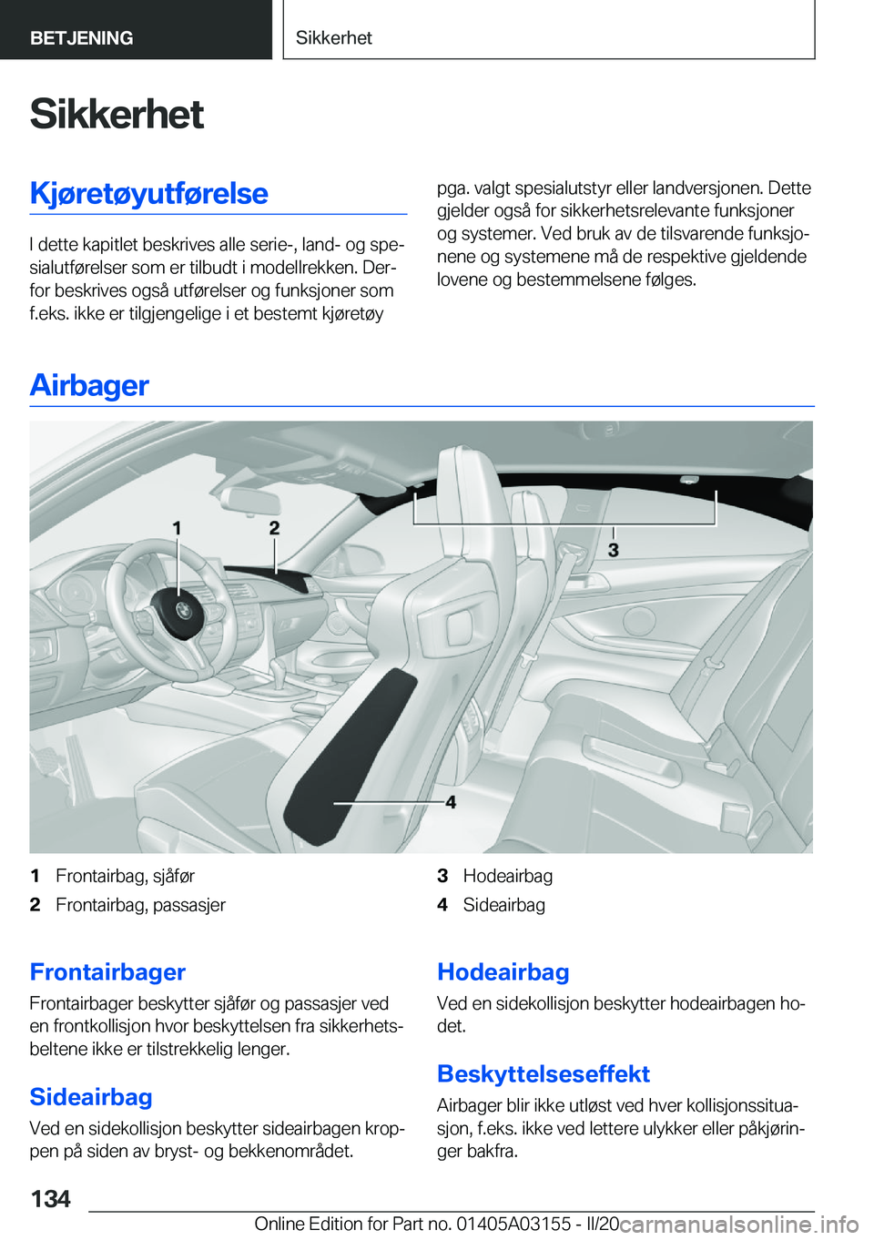 BMW M4 2020  InstruksjonsbØker (in Norwegian) �S�i�k�k�e�r�h�e�t�K�j�