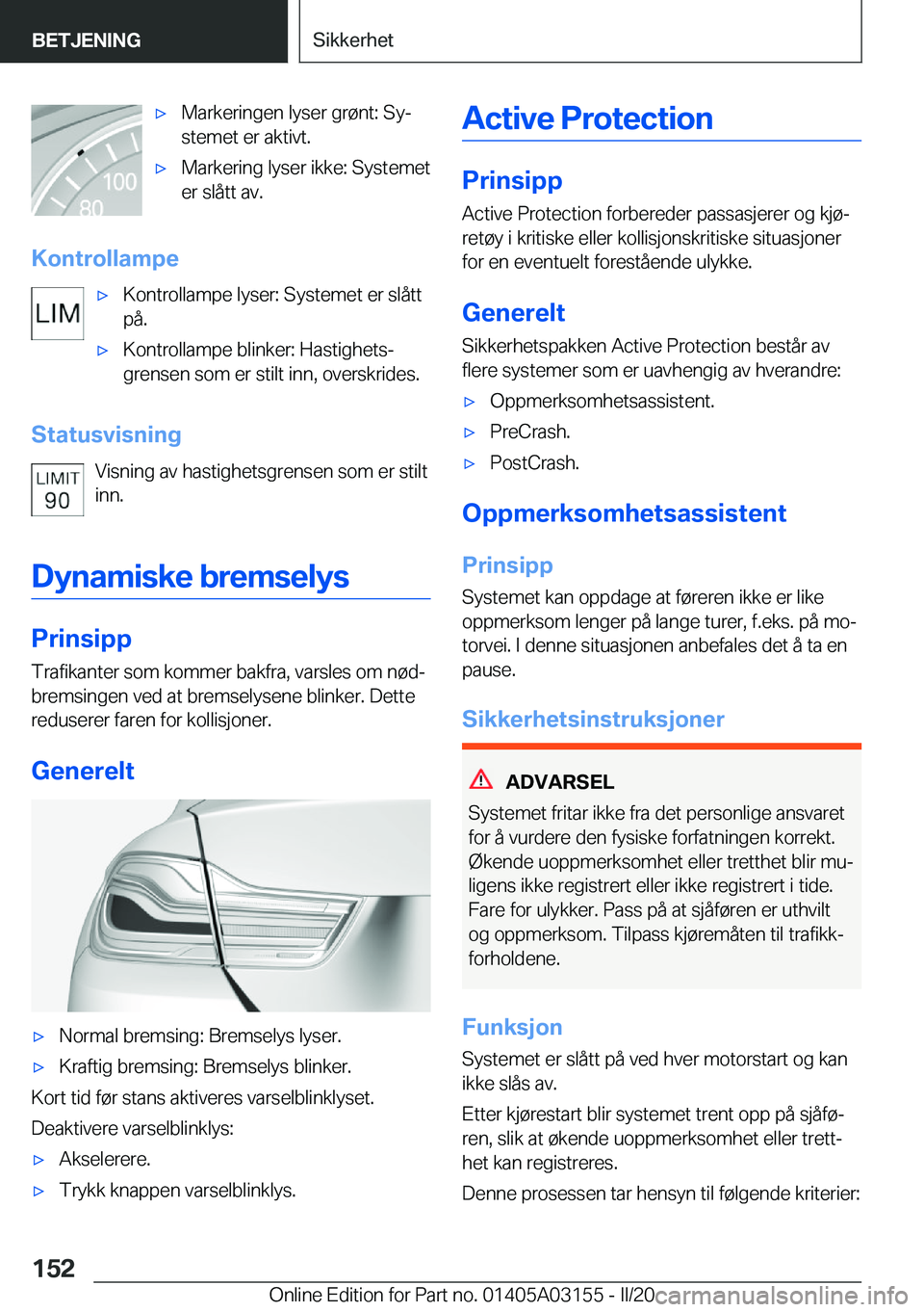 BMW M4 2020  InstruksjonsbØker (in Norwegian) 'x�M�a�r�k�e�r�i�n�g�e�n��l�y�s�e�r��g�r�