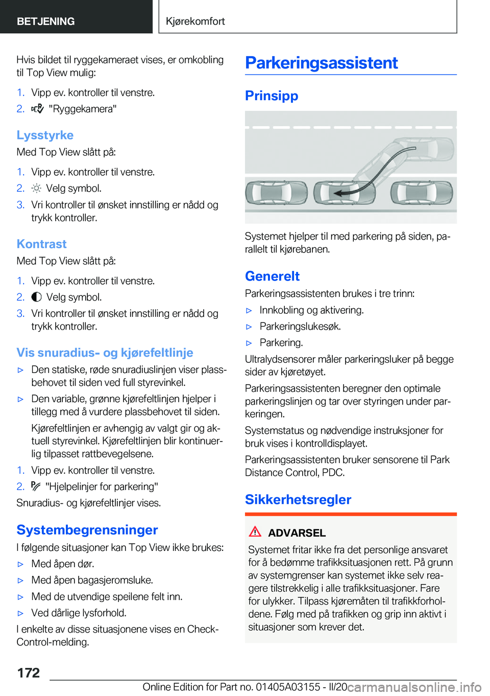 BMW M4 2020  InstruksjonsbØker (in Norwegian) �H�v�i�s��b�i�l�d�e�t��t�i�l��r�y�g�g�e�k�a�m�e�r�a�e�t��v�i�s�e�s�,��e�r��o�m�k�o�b�l�i�n�g�t�i�l��T�o�p��V�i�e�w��m�u�l�i�g�:�1�.�V�i�p�p��e�v�.��k�o�n�t�r�o�l�l�e�r��t�i�l��v�e�n�s�t�r