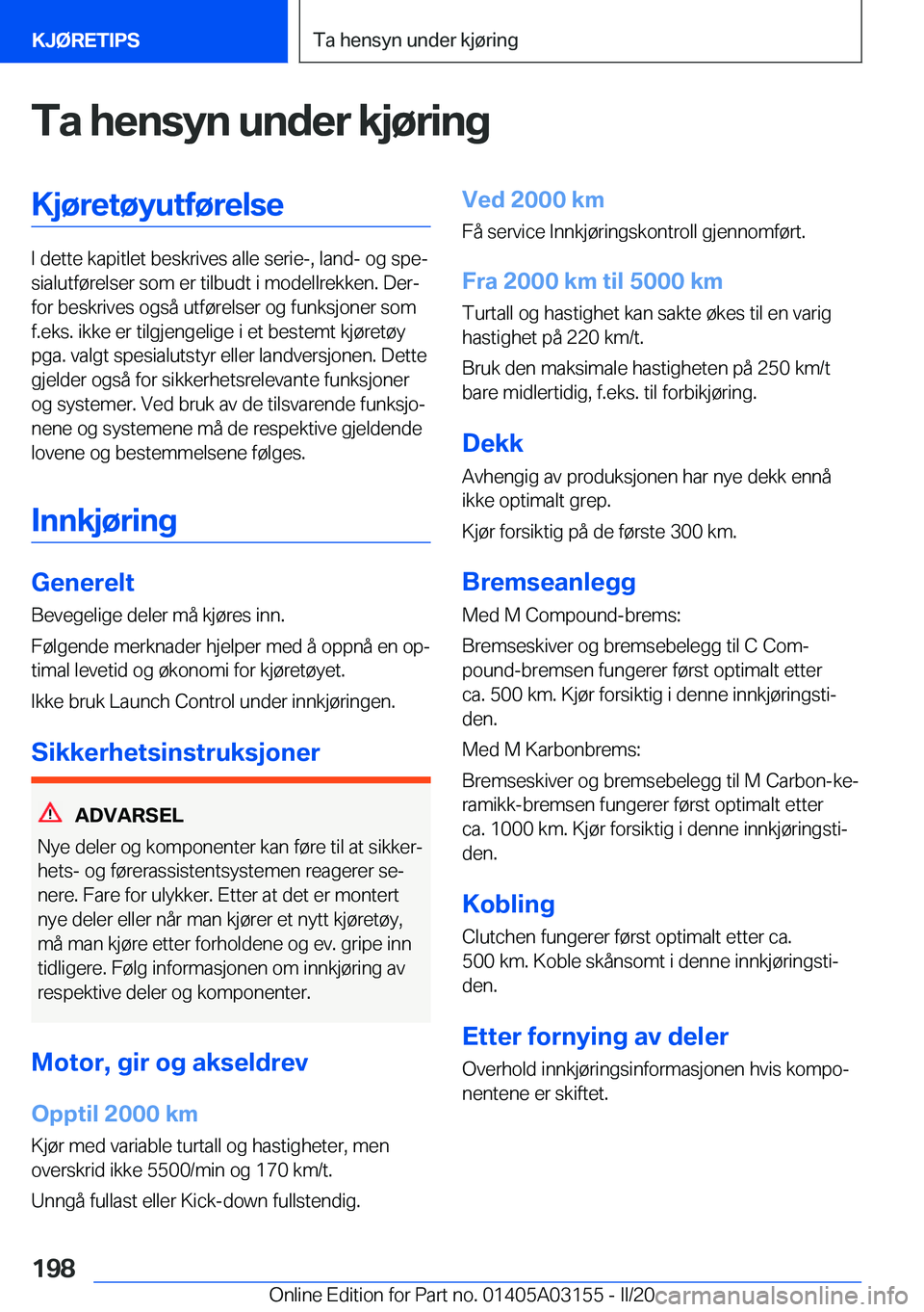 BMW M4 2020  InstruksjonsbØker (in Norwegian) �T�a��h�e�n�s�y�n��u�n�d�e�r��k�j�
