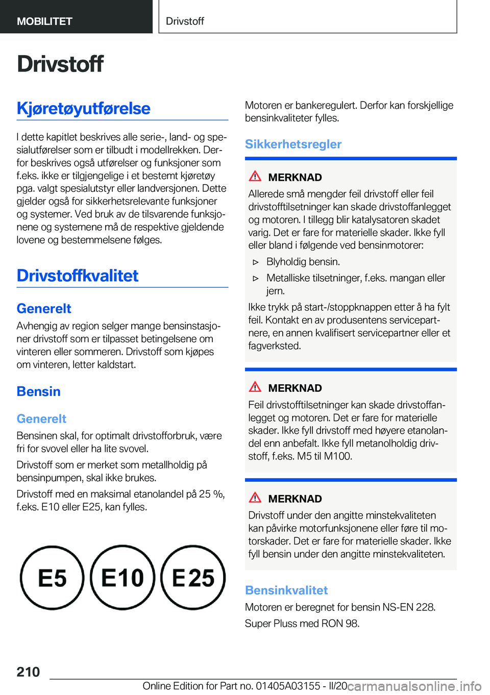 BMW M4 2020  InstruksjonsbØker (in Norwegian) �D�r�i�v�s�t�o�f�f�K�j�