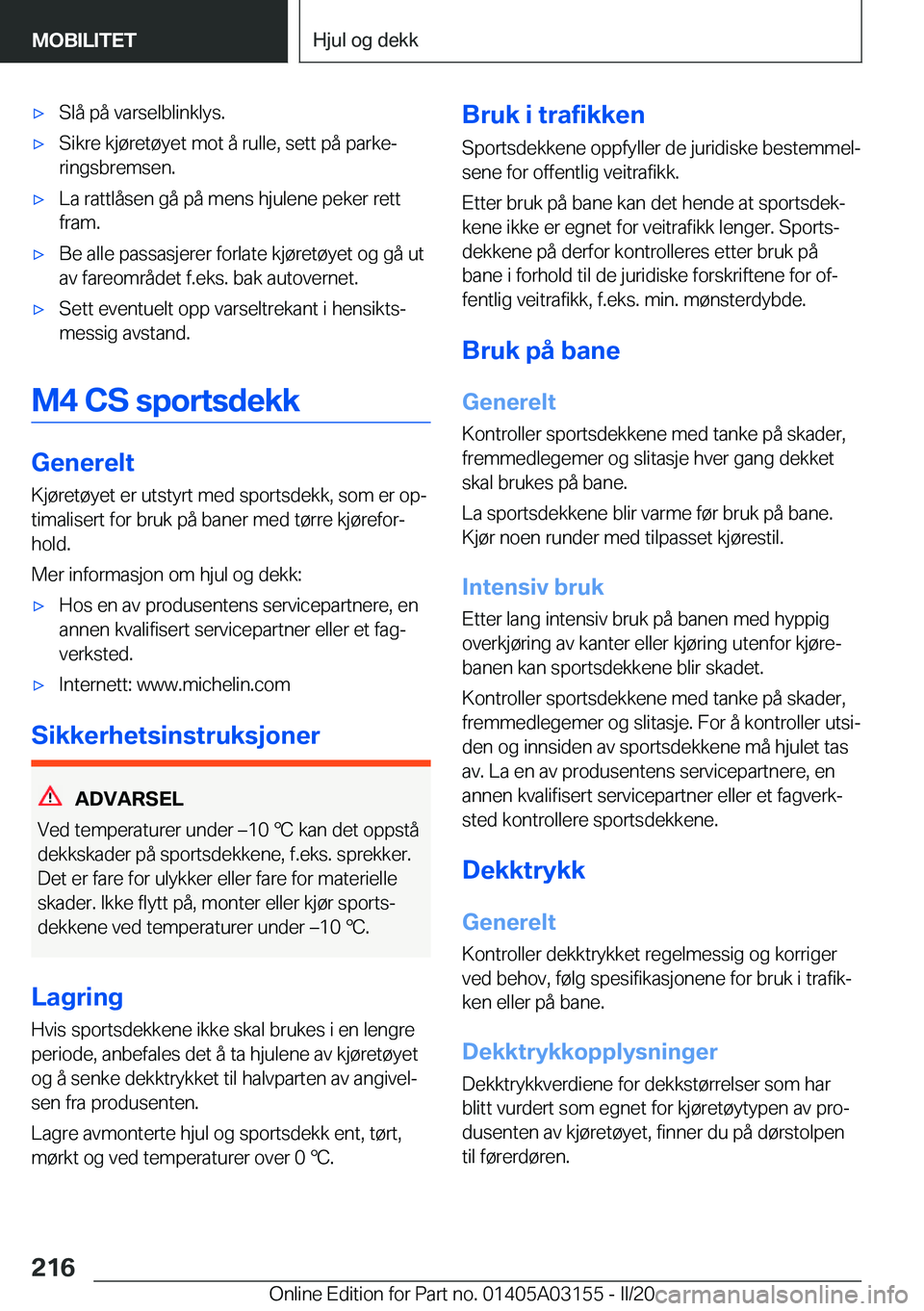 BMW M4 2020  InstruksjonsbØker (in Norwegian) 'x�S�l�å��p�å��v�a�r�s�e�l�b�l�i�n�k�l�y�s�.'x�S�i�k�r�e��k�j�