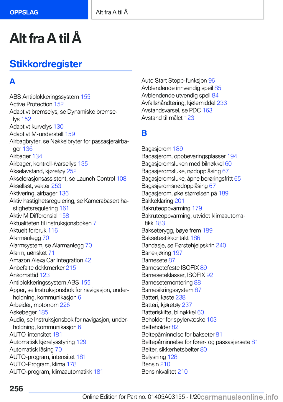 BMW M4 2020  InstruksjonsbØker (in Norwegian) �A�l�t��f�r�a��A��t�i�l��
