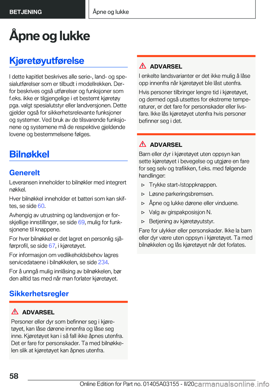 BMW M4 2020  InstruksjonsbØker (in Norwegian) �